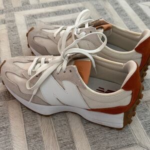 New Balance Cream and Tan Sneakers